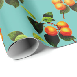 Papel De Presente Padrão de fruta de pêssego