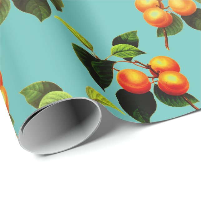 Papel De Presente Padrão de fruta de pêssego (Ponta do rolo)