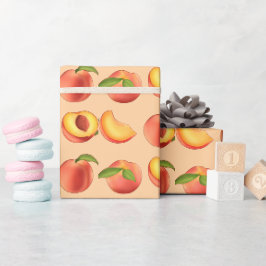 Papel De Presente Padrão de Fruta de Pêssego