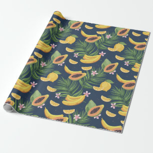 Papel De Presente Padrão de Fruta exótico
