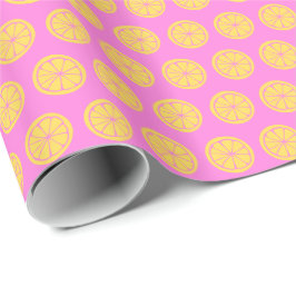 Papel De Presente Padrão de Fruta moderno cor-de-rosa-quente cor-de-