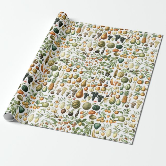 Papel De Presente Padrão de Frutas Adolphe Millot (Desenrolado)