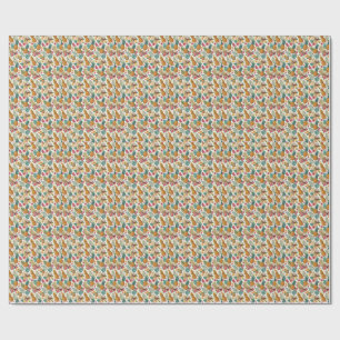 Papel De Presente Padrão de Frutas e Flores Tropicais de Verão Exóti