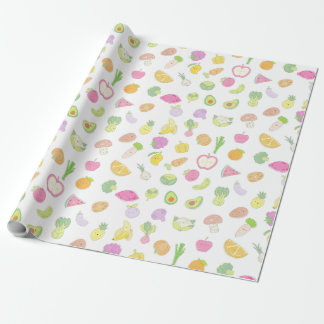 Papel De Presente Padrão de Frutas e legumes em forma de Pastel