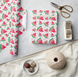 Papel De Presente Padrão de Frutas Legais Sementes de Fatias de Mela