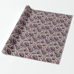 Papel De Presente Padrão de Fundo de Paisley