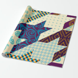 Papel De Presente Padrão de fundo sem costura. Padrão de patch. Vi