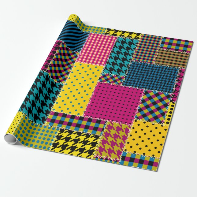 Papel De Presente Padrão de fundo sem costura. Patches geométricas p (Desenrolado)