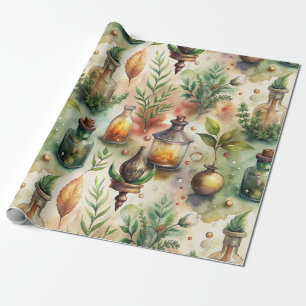 Papel De Presente Padrão de Garrafas de Farmácia Antiga