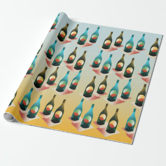 Papel De Presente Padrão de Garrafas para Amantes de Vinho