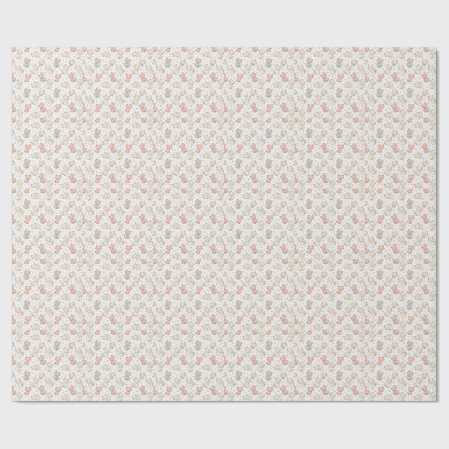 Papel De Presente Padrão de Gatinho Chibi Fofo - Design de Gatinho K (Aberto)