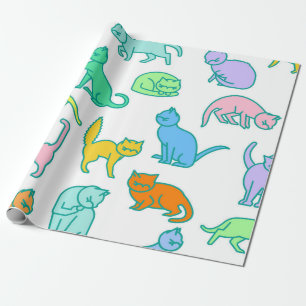 Papel De Presente Padrão de gato