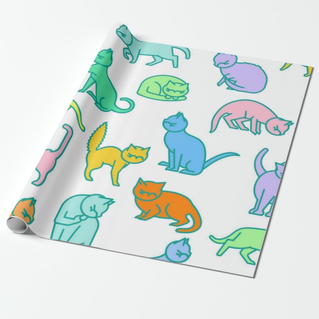 Papel De Presente Padrão de gato (Desenrolado)