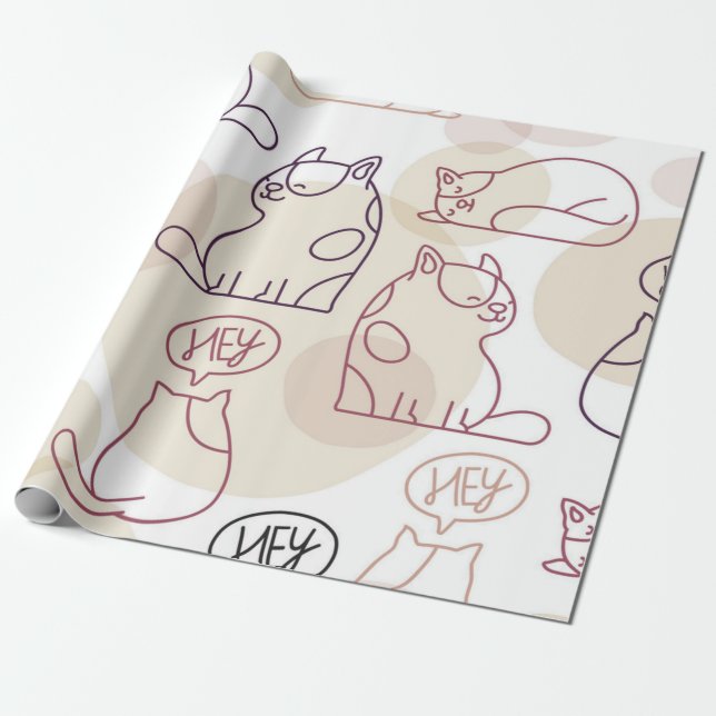 Papel De Presente Padrão de gato (Desenrolado)