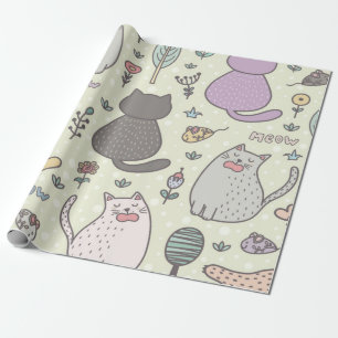 Papel De Presente Padrão de gato
