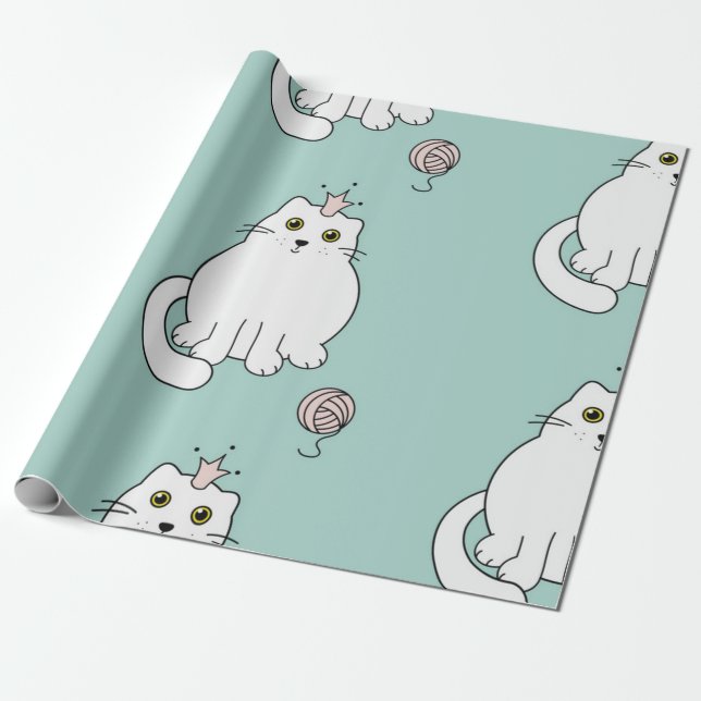 Papel De Presente Padrão de gato (Desenrolado)