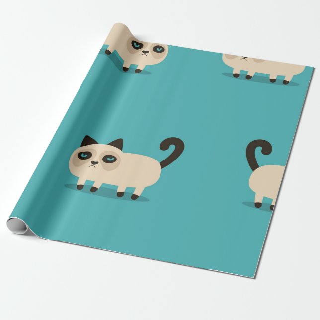 Papel De Presente Padrão de gato (Desenrolado)