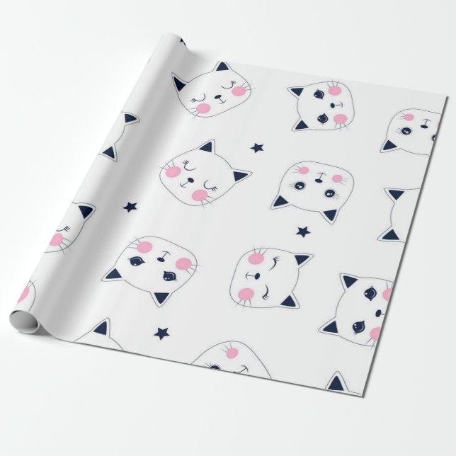Papel De Presente Padrão de gato (Desenrolado)