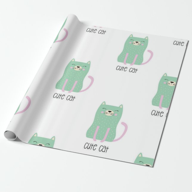 Papel De Presente Padrão de gato (Desenrolado)