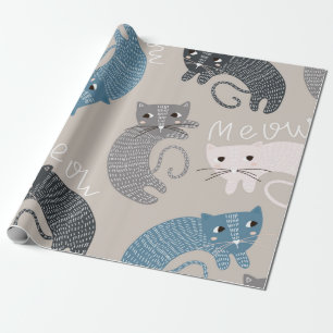Papel De Presente Padrão de gato