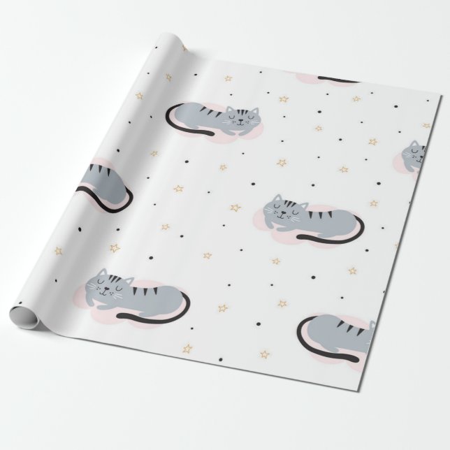 Papel De Presente Padrão de gato (Desenrolado)