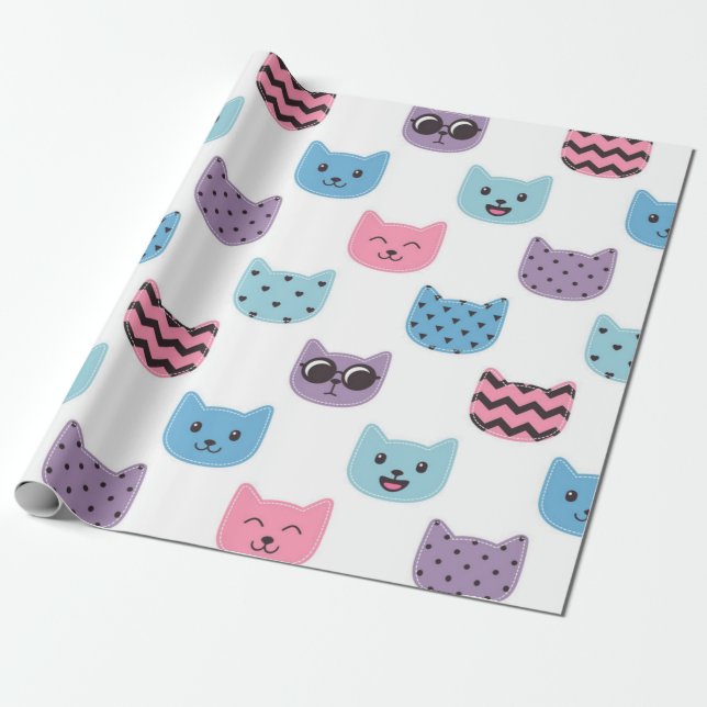Papel De Presente Padrão de gato (Desenrolado)