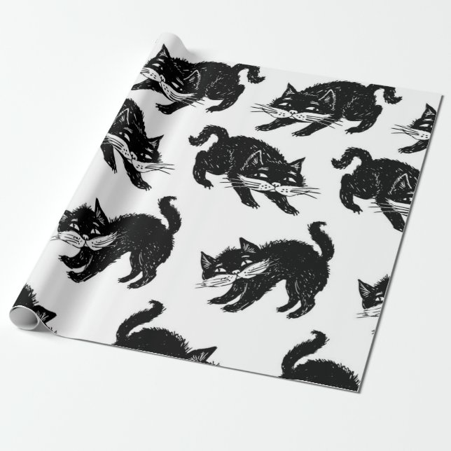 Papel De Presente Padrão de gato (Desenrolado)