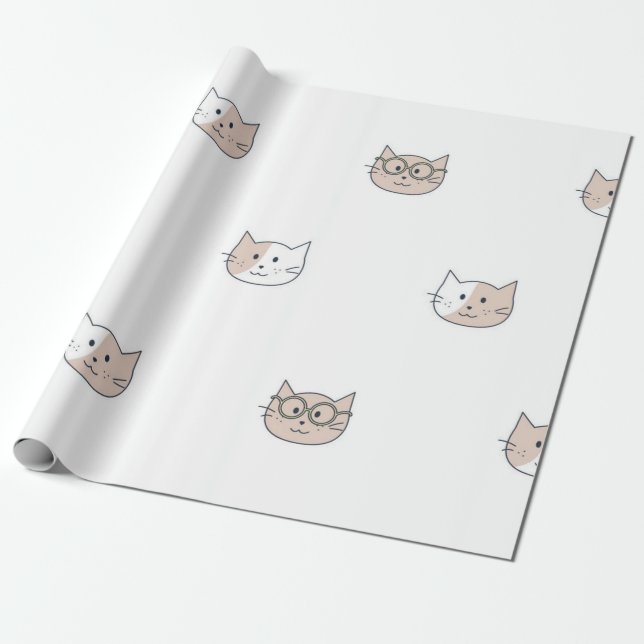 Papel De Presente Padrão de gato (Desenrolado)