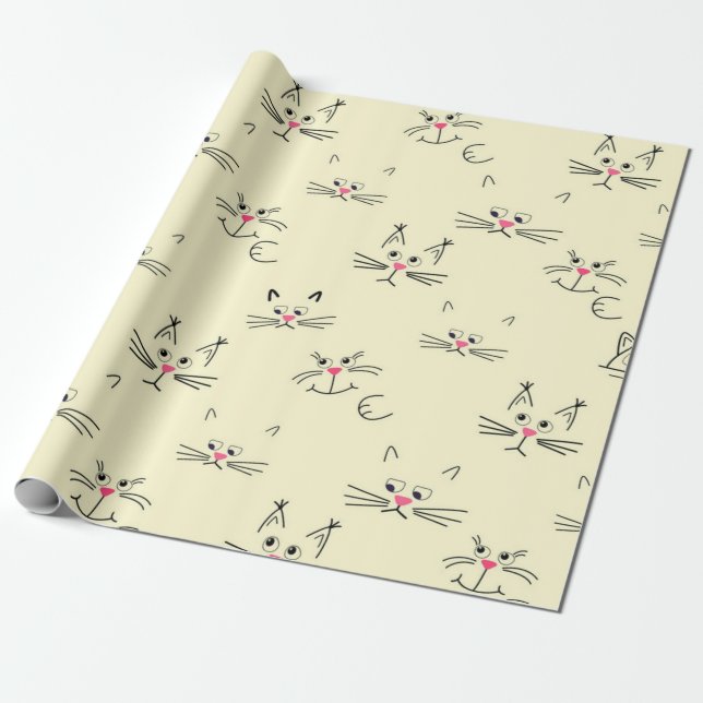 Papel De Presente Padrão de gato (Desenrolado)