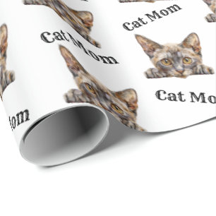Papel De Presente Padrão de Gato Mau Árabe em Aquarela para Mãe de G