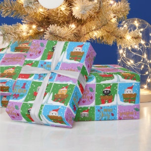 Papel De Presente Padrão de gatos em dias de férias atuais