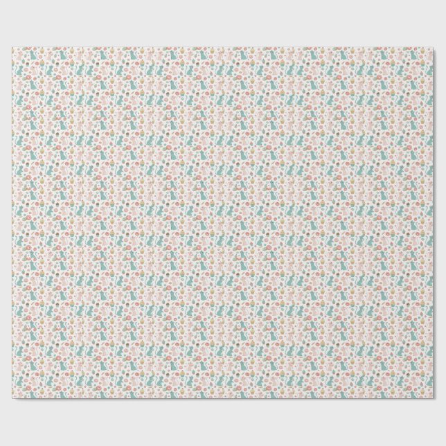 Papel De Presente Padrão de Gatos Fofos & Cupcakes - Arte de Gatinho (Aberto)