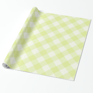 Papel De Presente Padrão de Gingham Amarelo Pastel