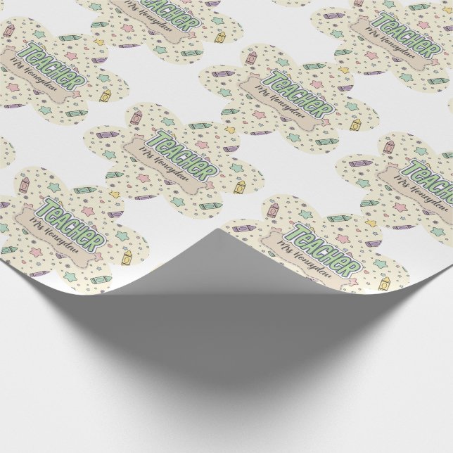 Papel De Presente Padrão de giz de cera de agradecimento ao professo (Ponta)