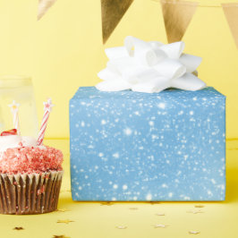 Papel De Presente Padrão de Glitter Branco Macio Azul Céu