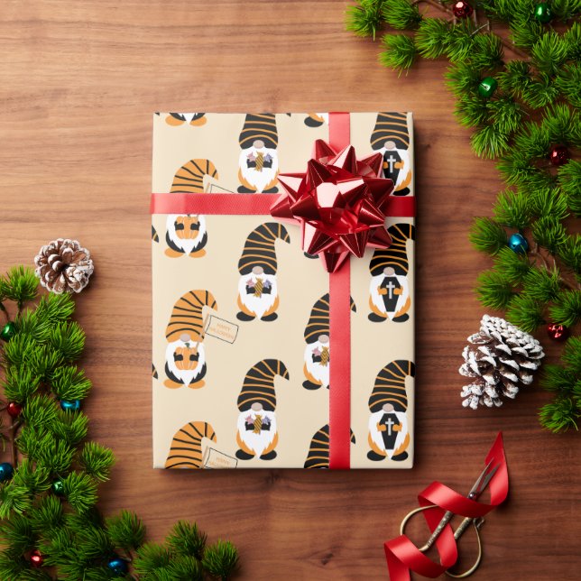 Papel De Presente Padrão De Gnomos, Gnomos Halloween Trick Ou Tratat (Presente de Natal)