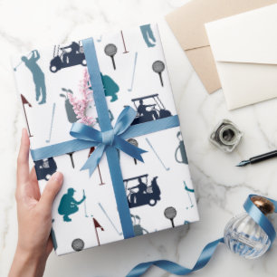 Papel De Presente Padrão de Golf