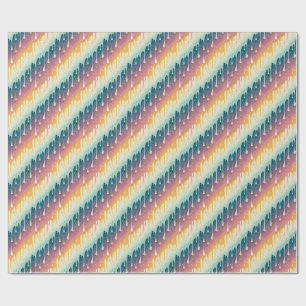 Papel De Presente Padrão de Gotejamento de Arco-Íris Abstrato Colori