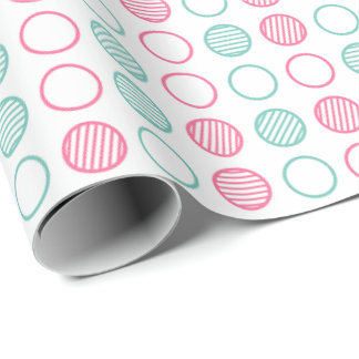 Papel De Presente Padrão de Grade de Círculo Mínimo