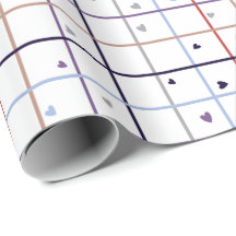 Padrão de Grade Geométrica com Corações Espalhados