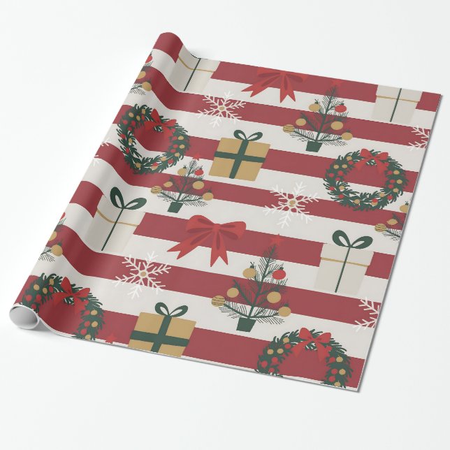 Papel De Presente padrão de gráfico digital temático de Natal - AD00 (Desenrolado)