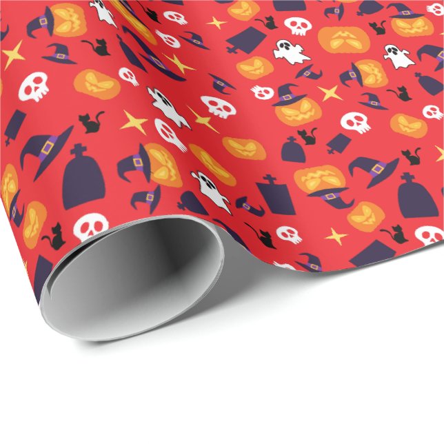 Papel De Presente padrão de halloween (Ponta do rolo)