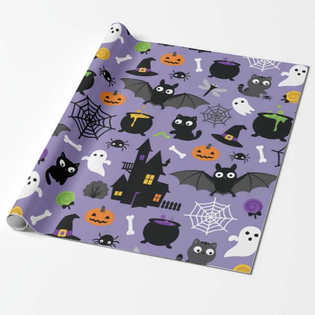 Papel De Presente Padrão de Halloween (Desenrolado)