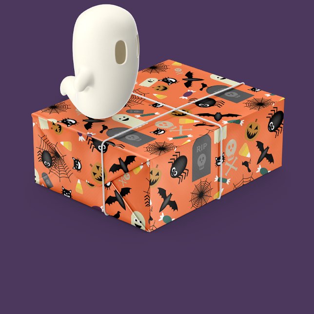 Papel De Presente Padrão de Halloween do Criança (Criador carregado)