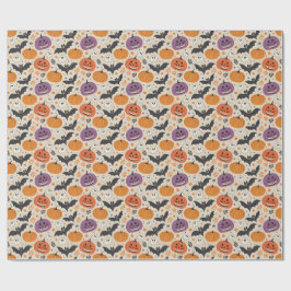 Papel De Presente Padrão de Halloween e outono