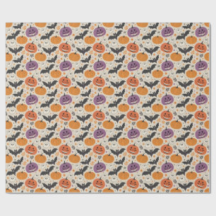 Papel De Presente Padrão de Halloween e outono
