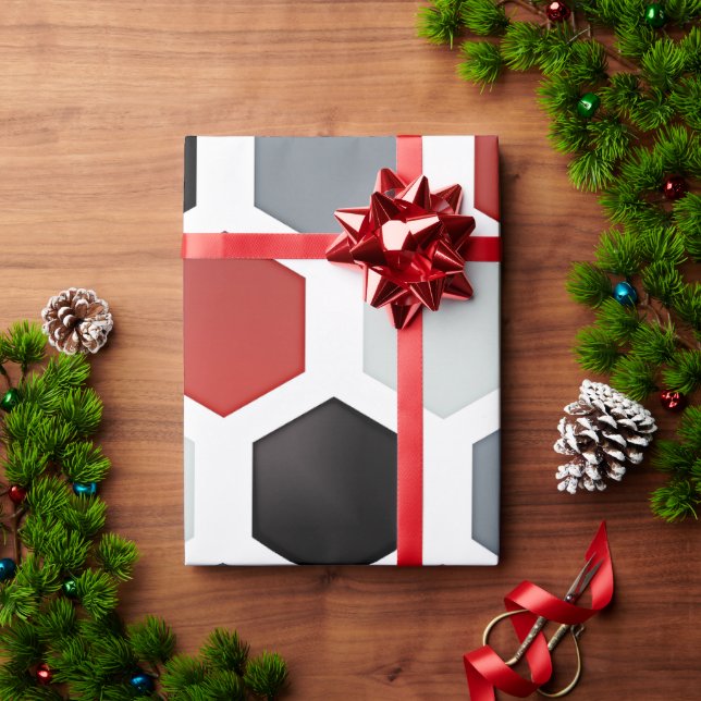 Papel De Presente Padrão de Hexágono de Arte Moderna (Presente de Natal)