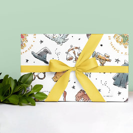 Papel De Presente Padrão de Ícones do Harry Potter - Chá de Bebê