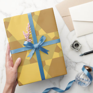 Papel De Presente Padrão de Ilusão Óptica de Estrela Marrom de Areia