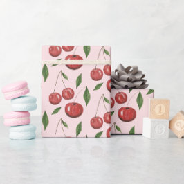 Papel De Presente Padrão de Ilustração de Aquarela de Cerejas Doce